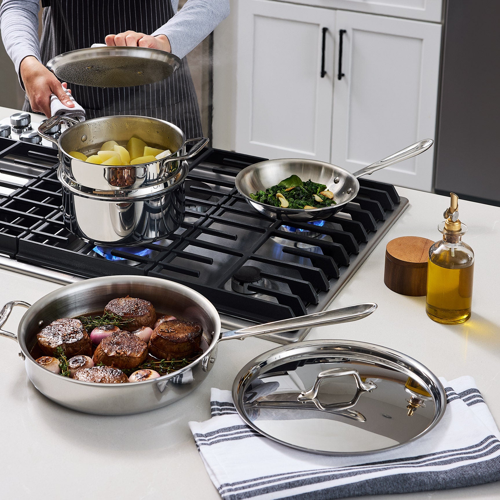 All-Clad D3 13-piece Stainless Steel Cookware Set | Costco