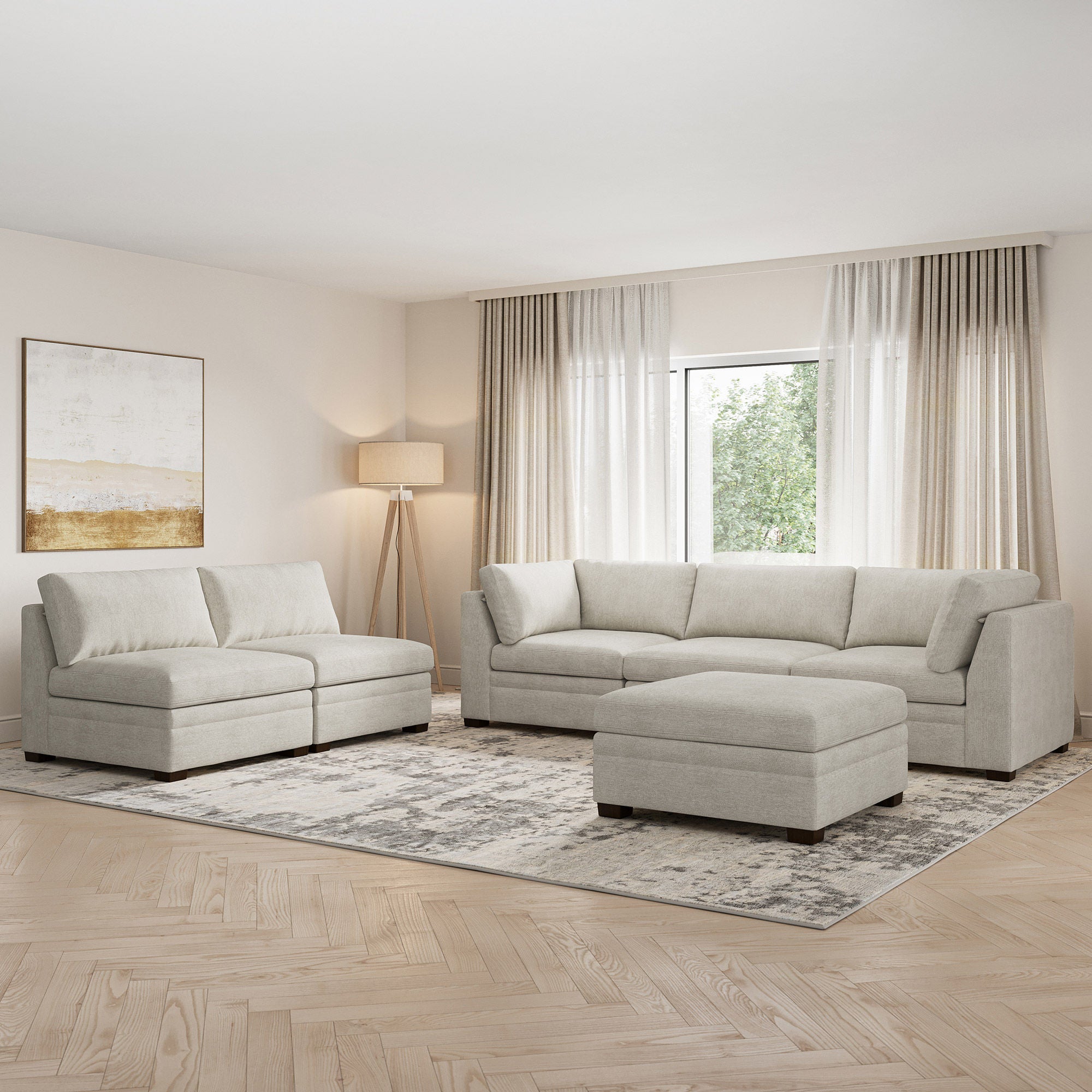 Costco Thomasville Tisdaleモジュラーソファ 6ピース Thomasville Tisdale Modular Sectional 6-piece Taupe with Storage