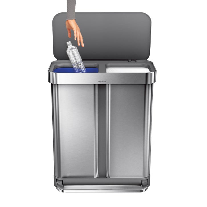 simplehuman 58L Dual Compartment Step Can with Plastic Lid | Costco
