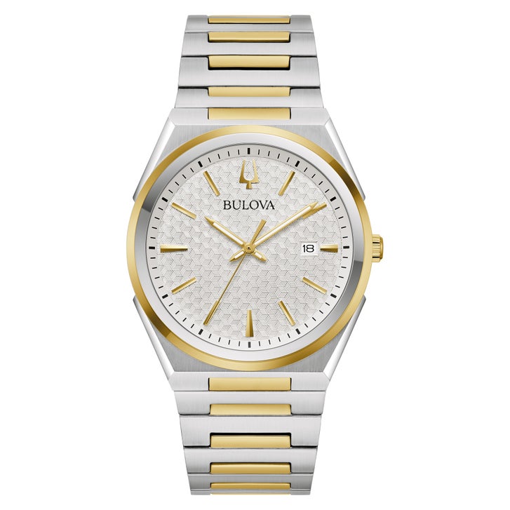 Bulova Gold and Silver Watch with White Dial Bulova Super Seville Mens Watch with White Dial and Gold  main image 3