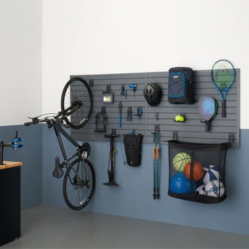 TRINITY 24 Sq Ft Modular Slatwall 19-piece Accessory Set $169.99 Gray or White free shipping Costco.com