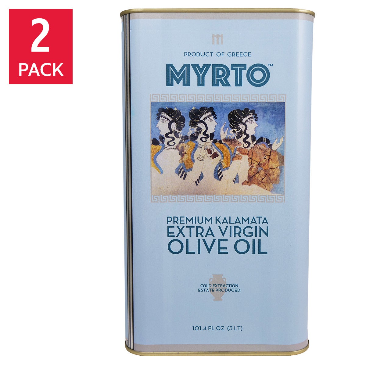 Myrtos Greek Extra Virgin Olive Oil 3L, Tins, 2-pack | Costco