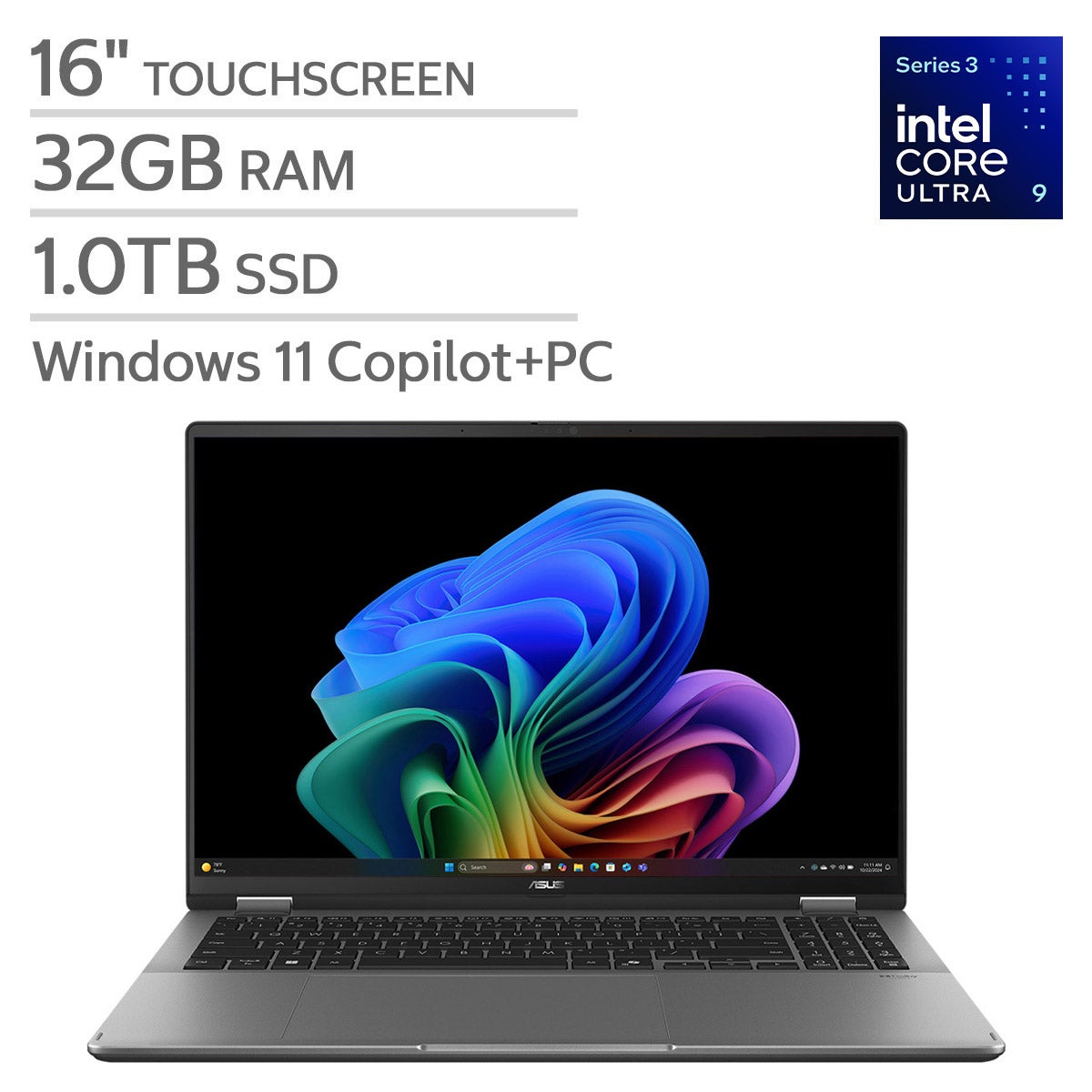 ASUS Vivobook Flip 16" OLED Touchscreen Laptop — Copilot+ PC — Intel Core