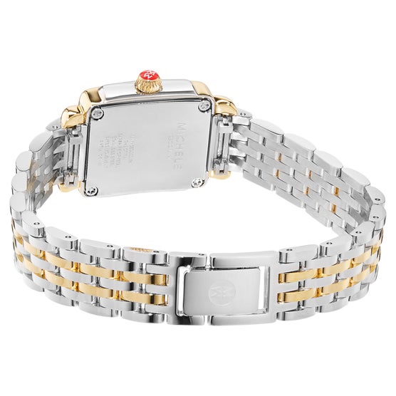 Michele Deco Madison Mini 18K Two-Tone Green Dial Quartz Women's