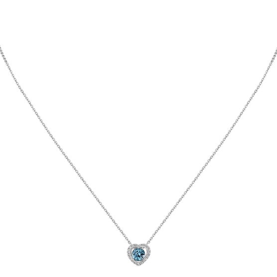 Blue Topaz and Diamond 14kt White Gold Necklace | Costco