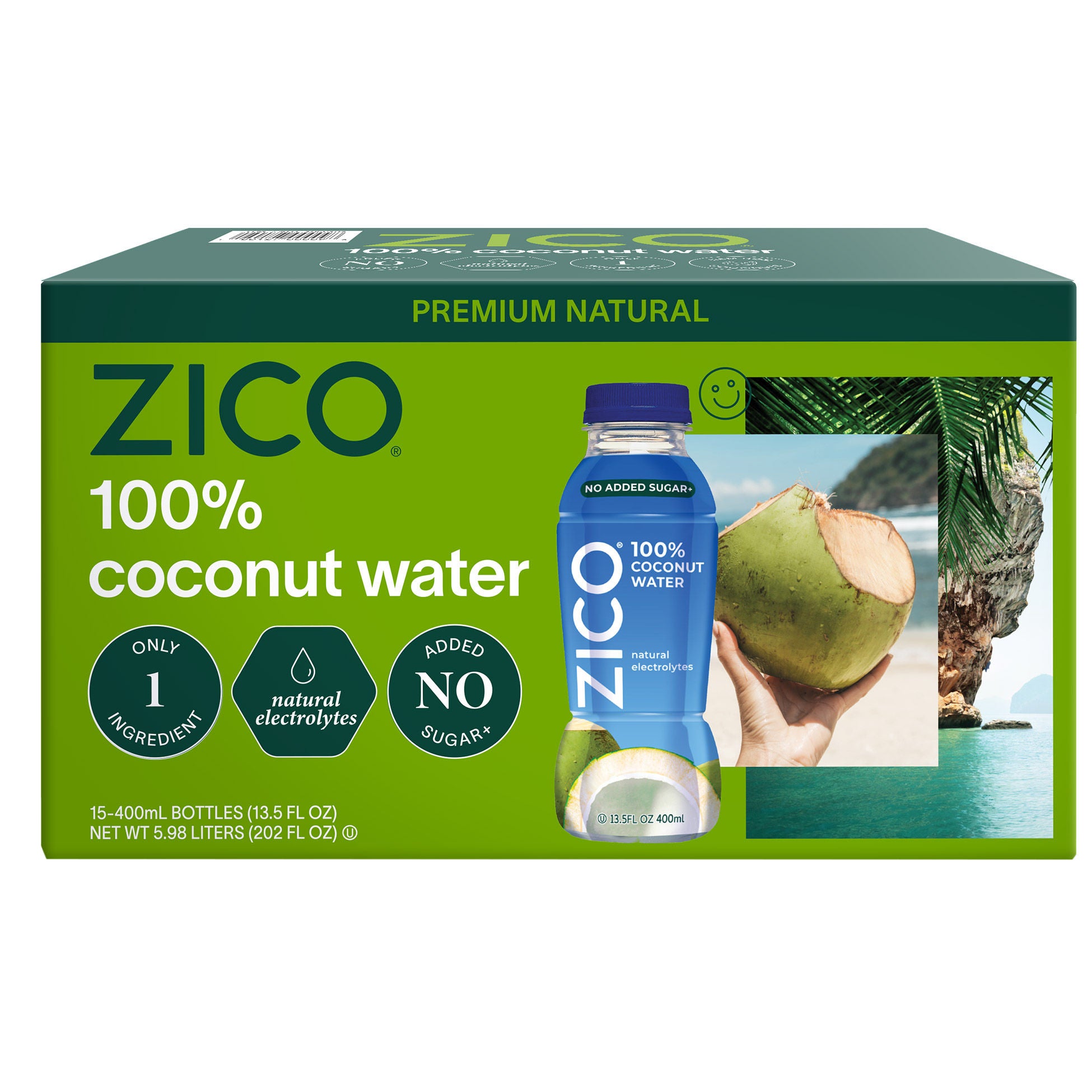 ZICO 100% COCONUT WATER 15-13.5 OZ (202FL OZ)