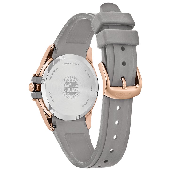 Citizen Eco Drive Weekender Pink Gold Tone Stainless Steel Quartz