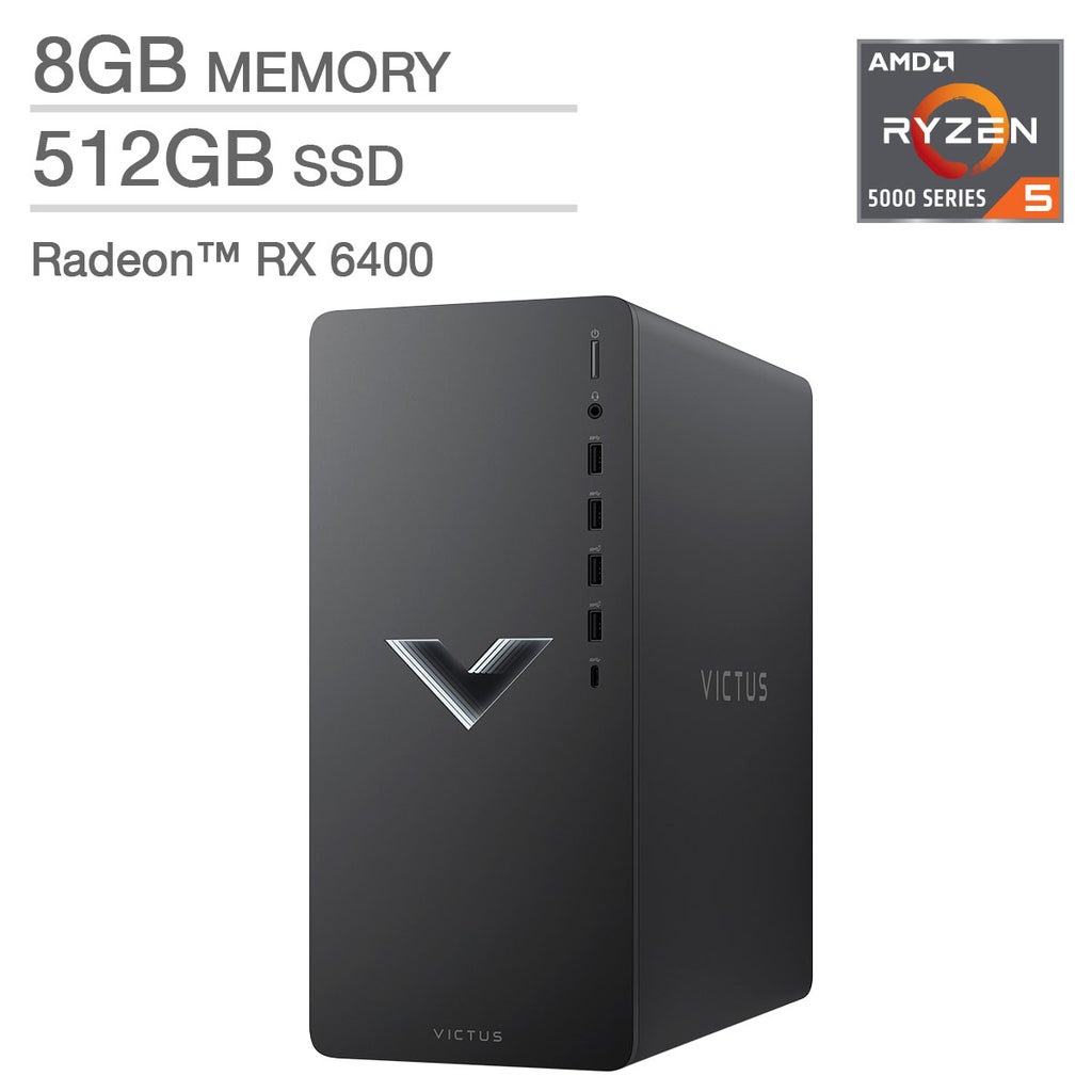 HP Victus Gaming Desktop - AMD Radeon 5 RX 5600G - AMD Radeon RX 6400 ...