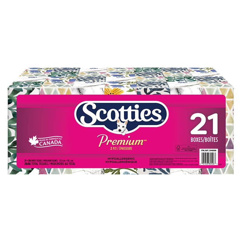 Scotties Premium 2-ply facial tissues