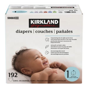 Kirkland Signature Diapers Size 1, Pack of 192
