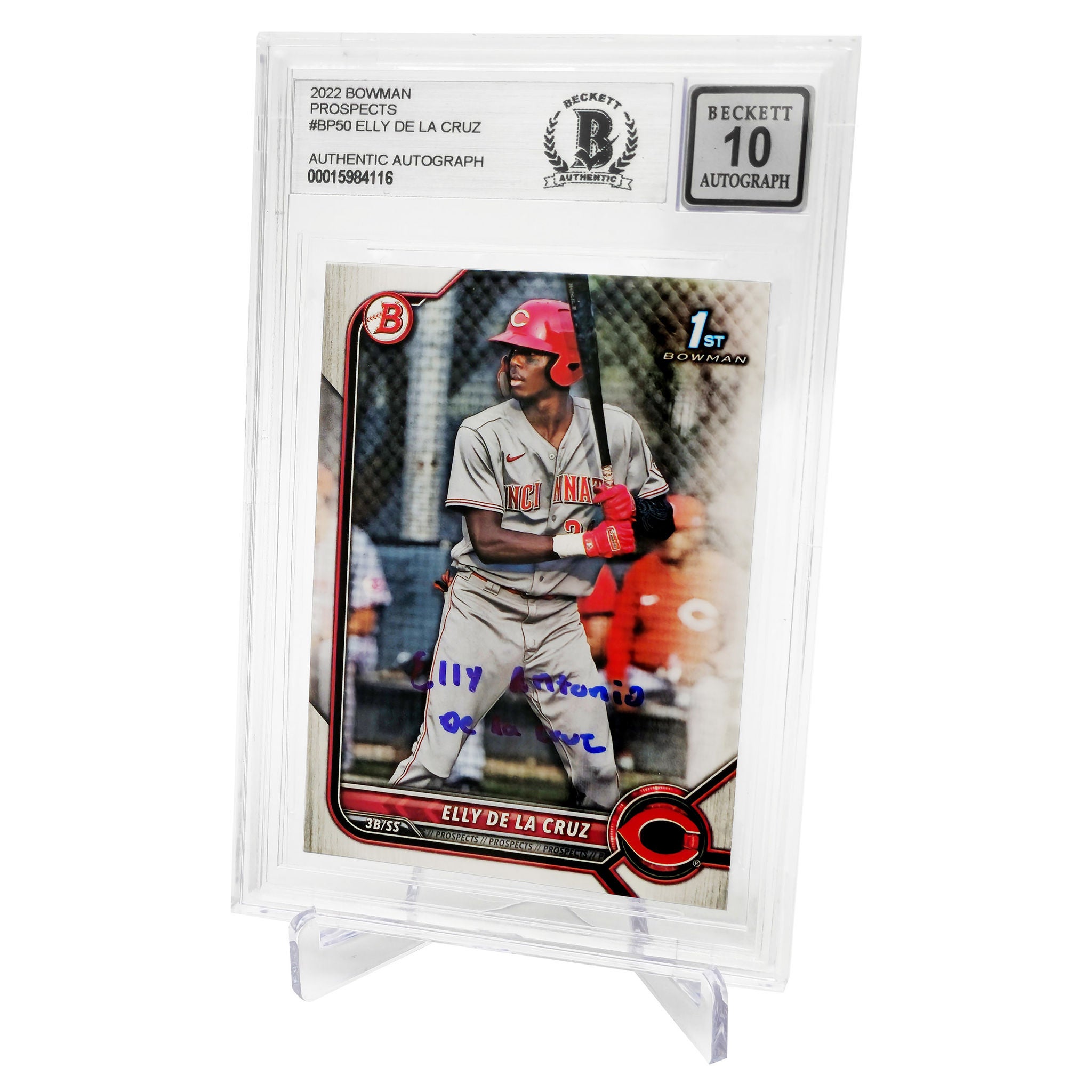 Elly De La Cruz Autographed 2022 Bowman Rookie Card #BP50