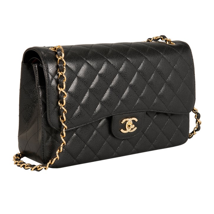 Chanel Large Classic Flap Bag. Black/Burgundy | Costco