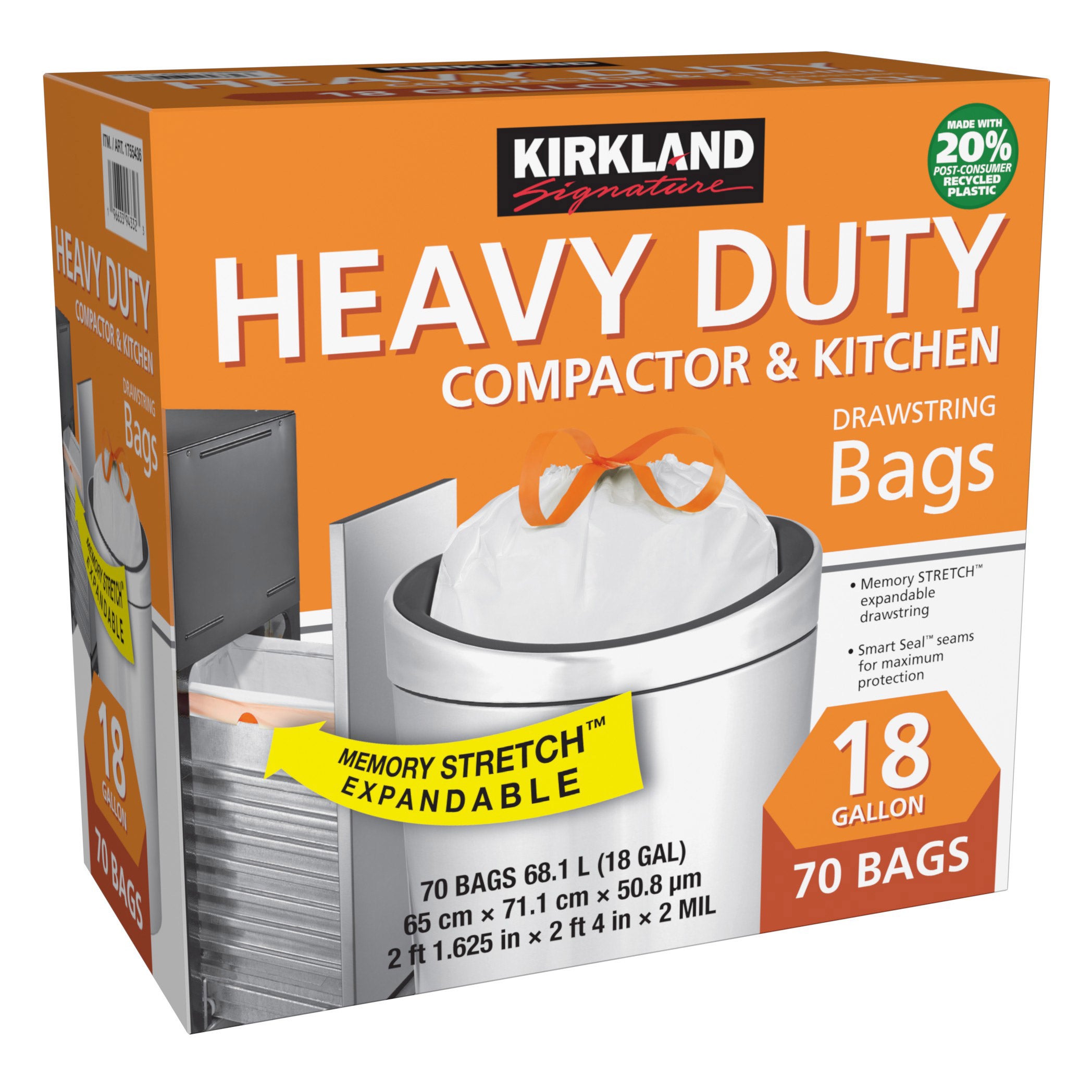 Kirkland Signature 18-Gallon Compactor & Kitchen Trash Bag