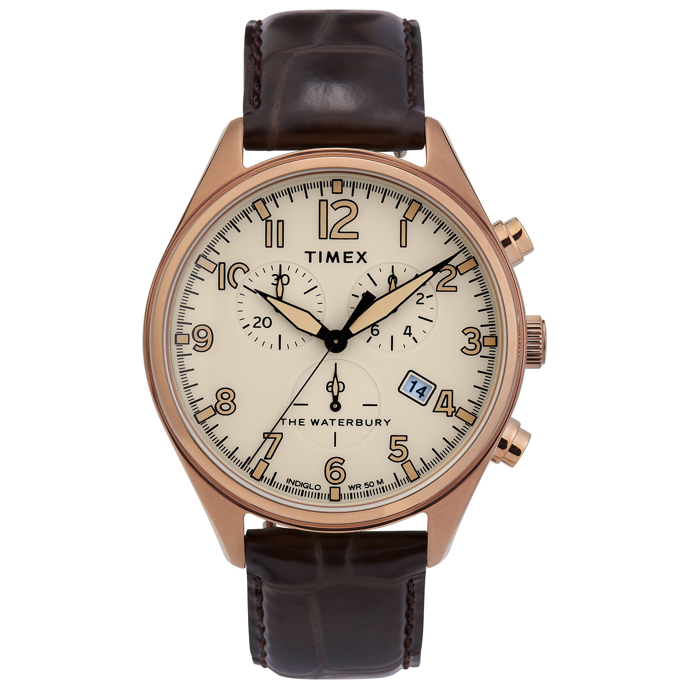 TIMEX THE WATERBURY COLLECTION 腕時計 Timex Waterbury Traditional Chrono Tan Dial Men's Quartz Watch