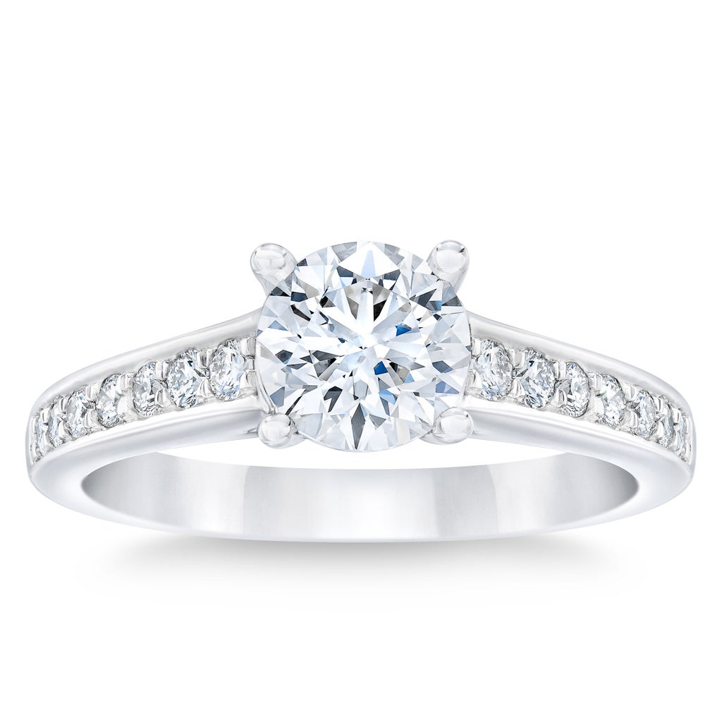 Round Brilliant 1.80 ctw VS1 Clarity, H Color Diamond Platinum Wedding ...