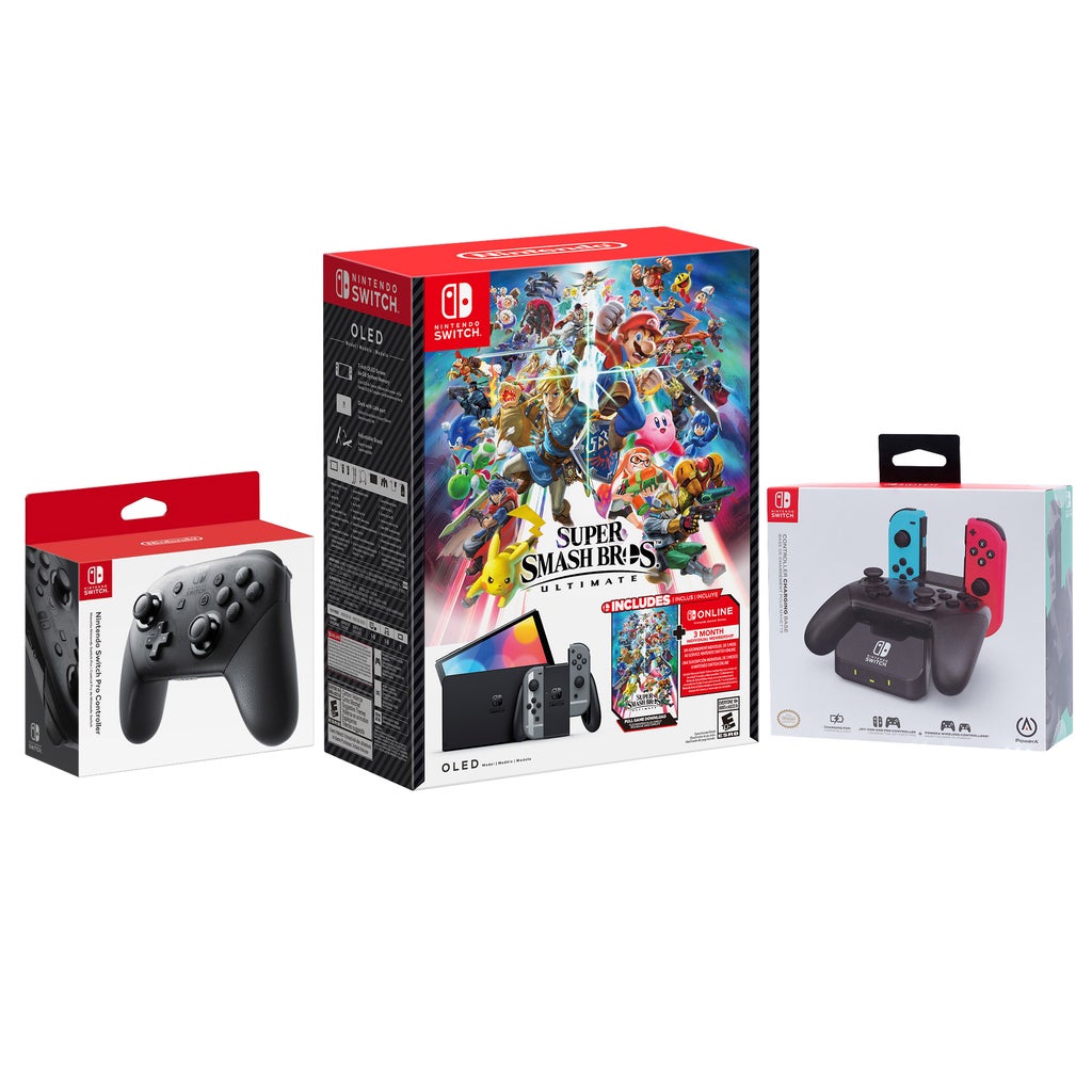 Nintendo Switch (OLED) Super Smash Bros OLED Bundle with Pro