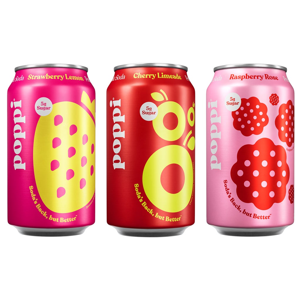 **poppi** Prebiotic Soda, Choose From Assorted Flavors, 12 fl oz, 18 ct