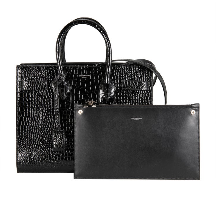 YSL Emb Croc Sac De Jour Shiny, Black | Costco