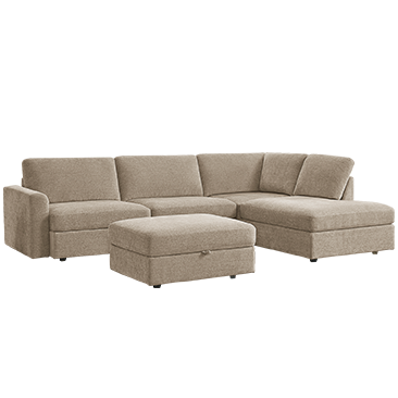Broyhill Oswin Fabric 3-Piece Sectional with Storage Ottoman