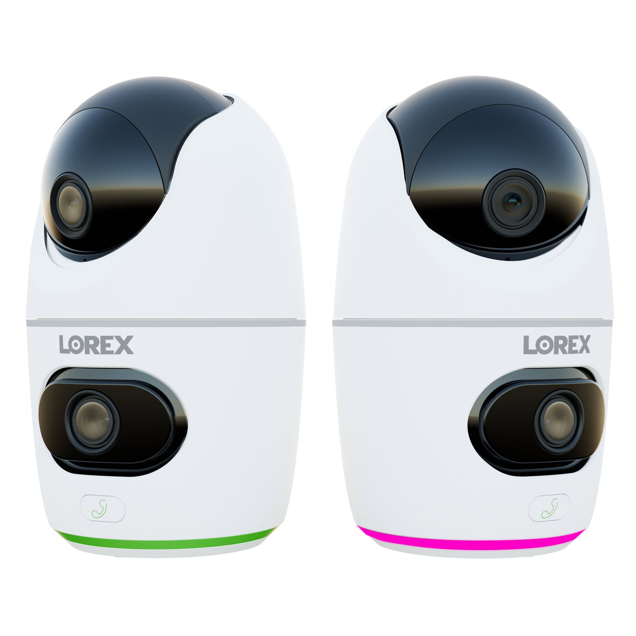 KOCOM Digital DUAL FOLDER Camera 2っ折り Lorex 2K Dual Lens Indoor Pan-tilt Wi-Fi Security Camera, 2-pack