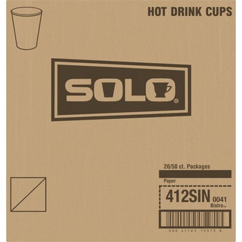 Solo Bistro Hot Cups, 12 oz, 1000 ct
