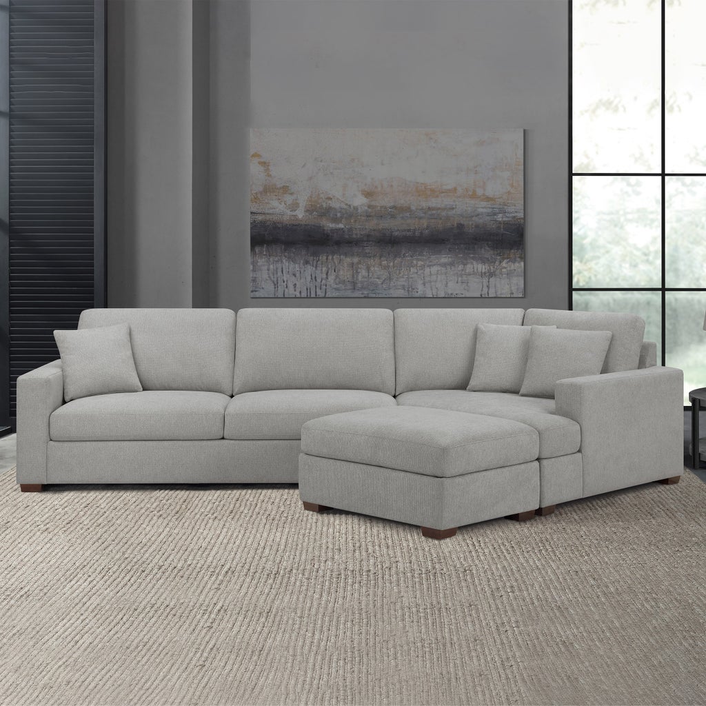 Costco Thomasville ソファ※現地引取のみ Thomasville Ezra Fabric Sectional with Ottoman | Costco