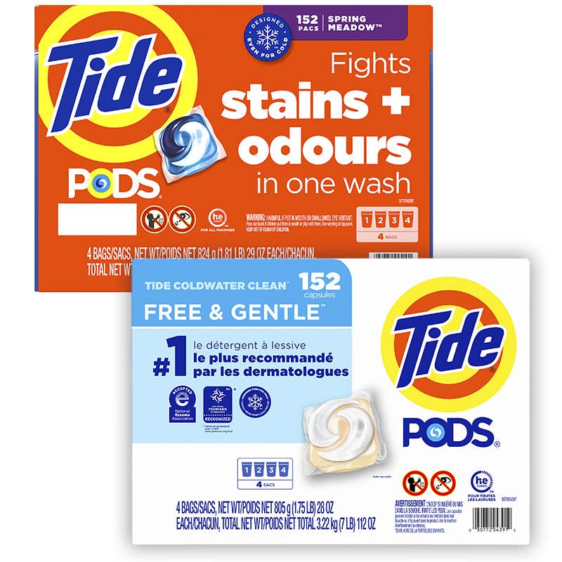 Tide PODS Spring Meadow or Free and Gentle laundry detergent