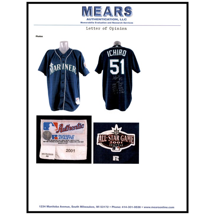 Ichiro Suzuki Autographed Seattle Mariners Game Used 2001 Rookie