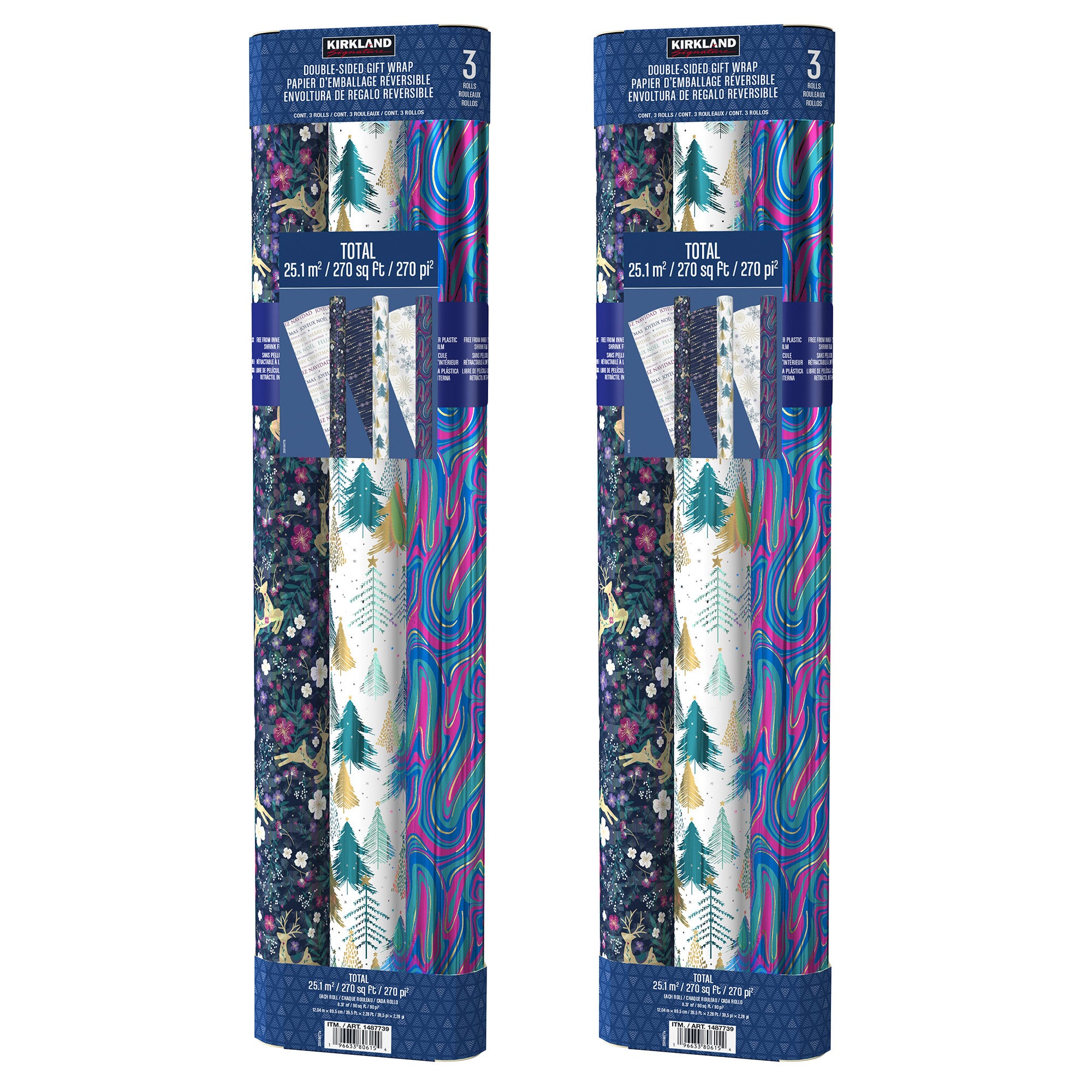 Kirkland Signature Double Sided Gift Wrap, 6-rolls, 540 sq. ft