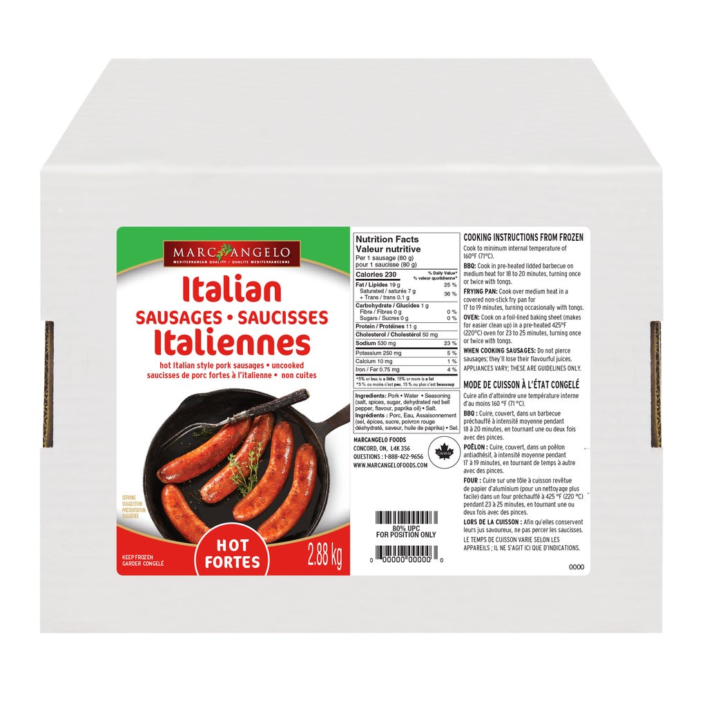 Marc Angelo Hot Italian Sausages, 2.88 kg | Costco