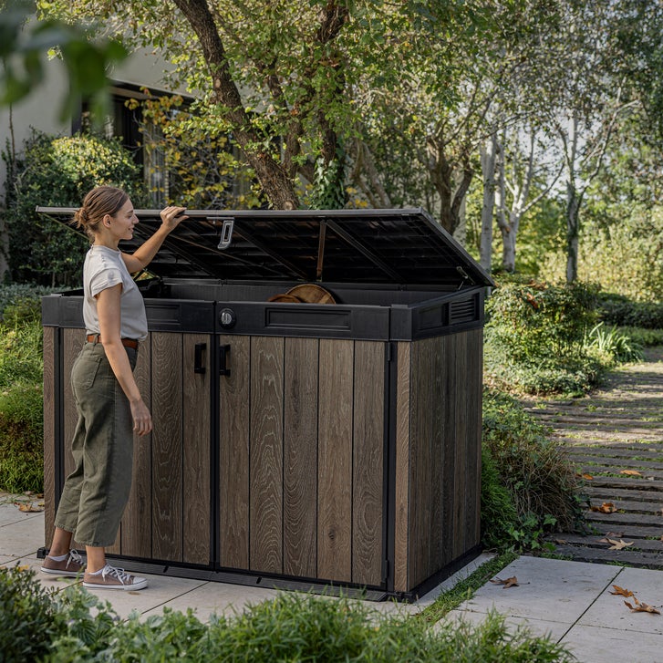 Keter Horizontal 6.2 ft. x 3.6 ft. Outdoor Storage Shed, Walnut