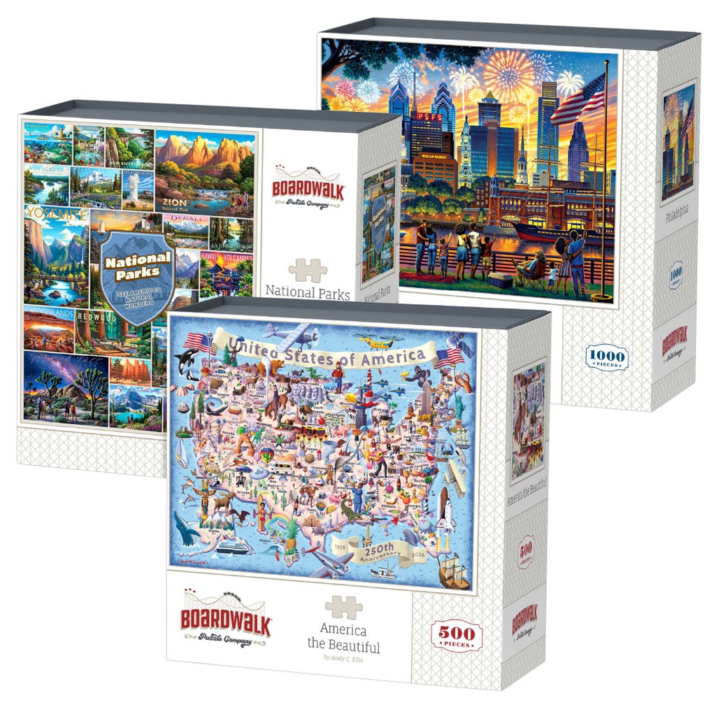 Boardwalk Assorted Jigsaw Puzzles, 3-pack | Costco