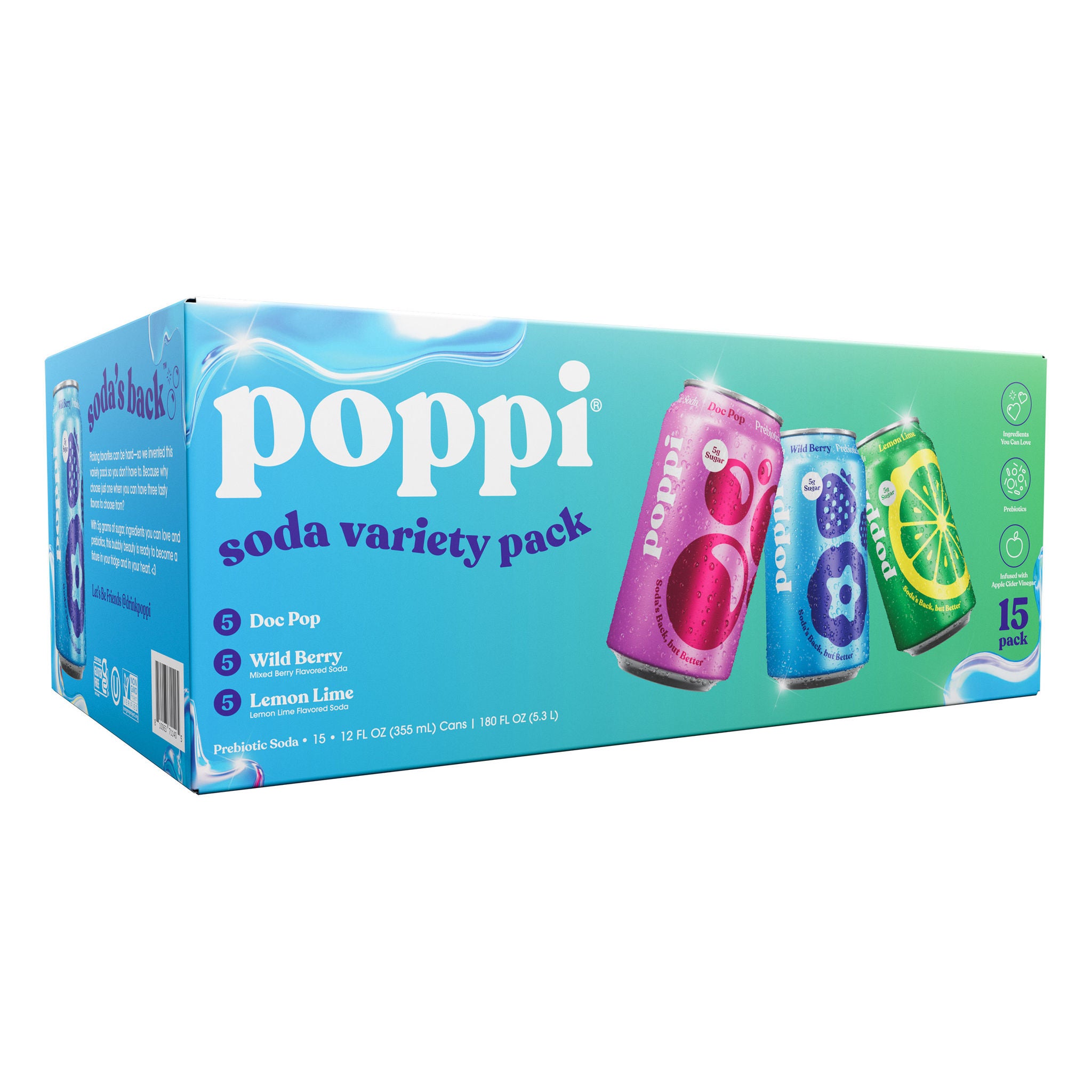 Pepopa　エックスショット7種類セット、※ジャンク扱い　大量セット Poppi Soda, Variety Pack, 12 fl oz, 15-count | Costco