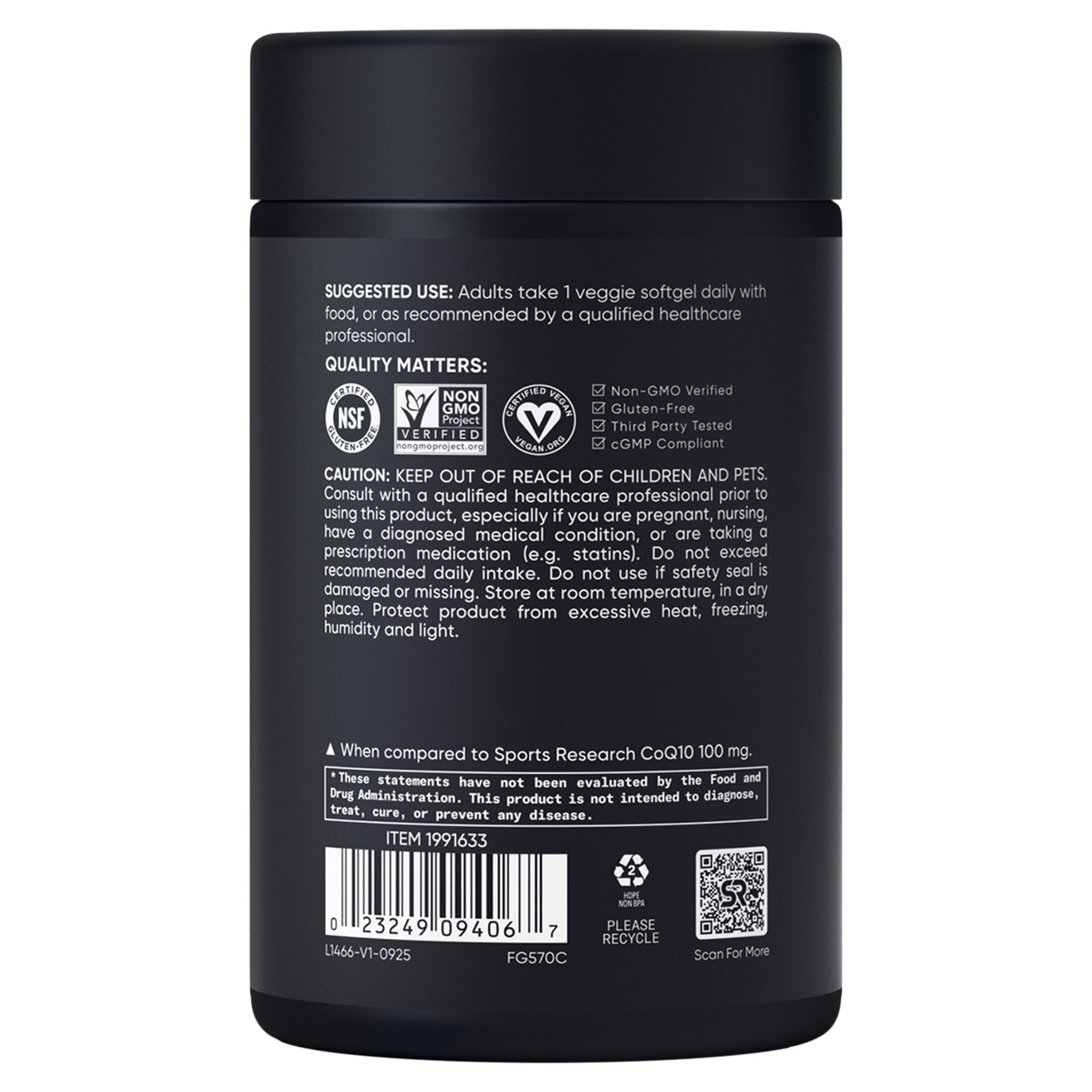 Sports Research CoQ10 200mg, 150ct | Costco