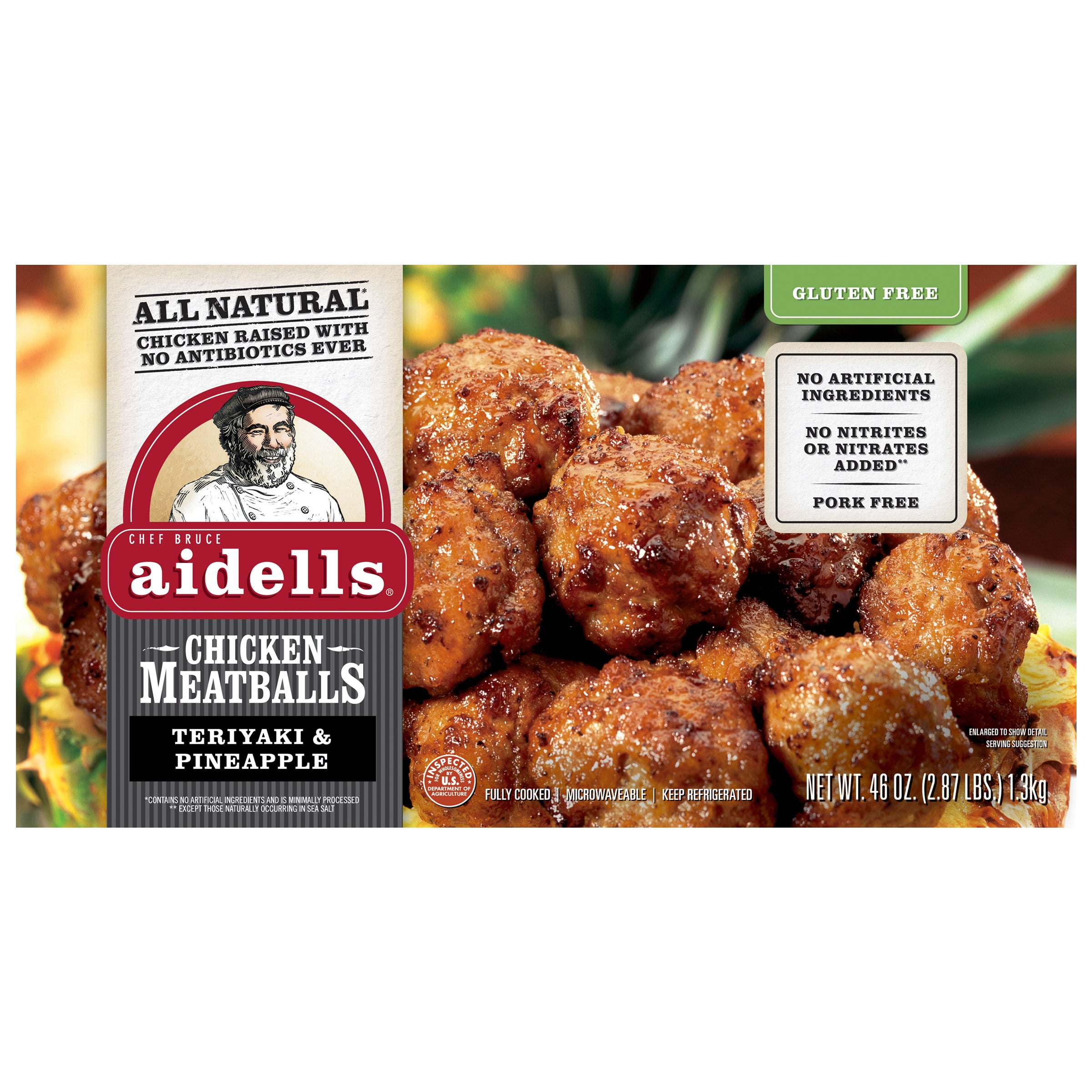 ベアリーゼア社ベア(Spankys Prize Chicken) 未使用に近い Aidell's Teriyaki & Pineapple Chicken Meatballs, 46 oz | Costco