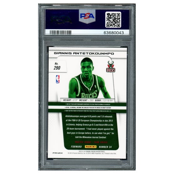 Giannis Antetokounmpo Autographed 2013 Panini Prizm Red Rookie