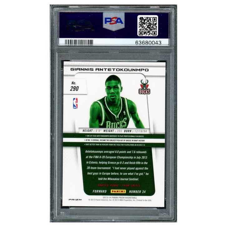 Giannis Antetokounmpo Autographed 2013 Panini Prizm Red Rookie