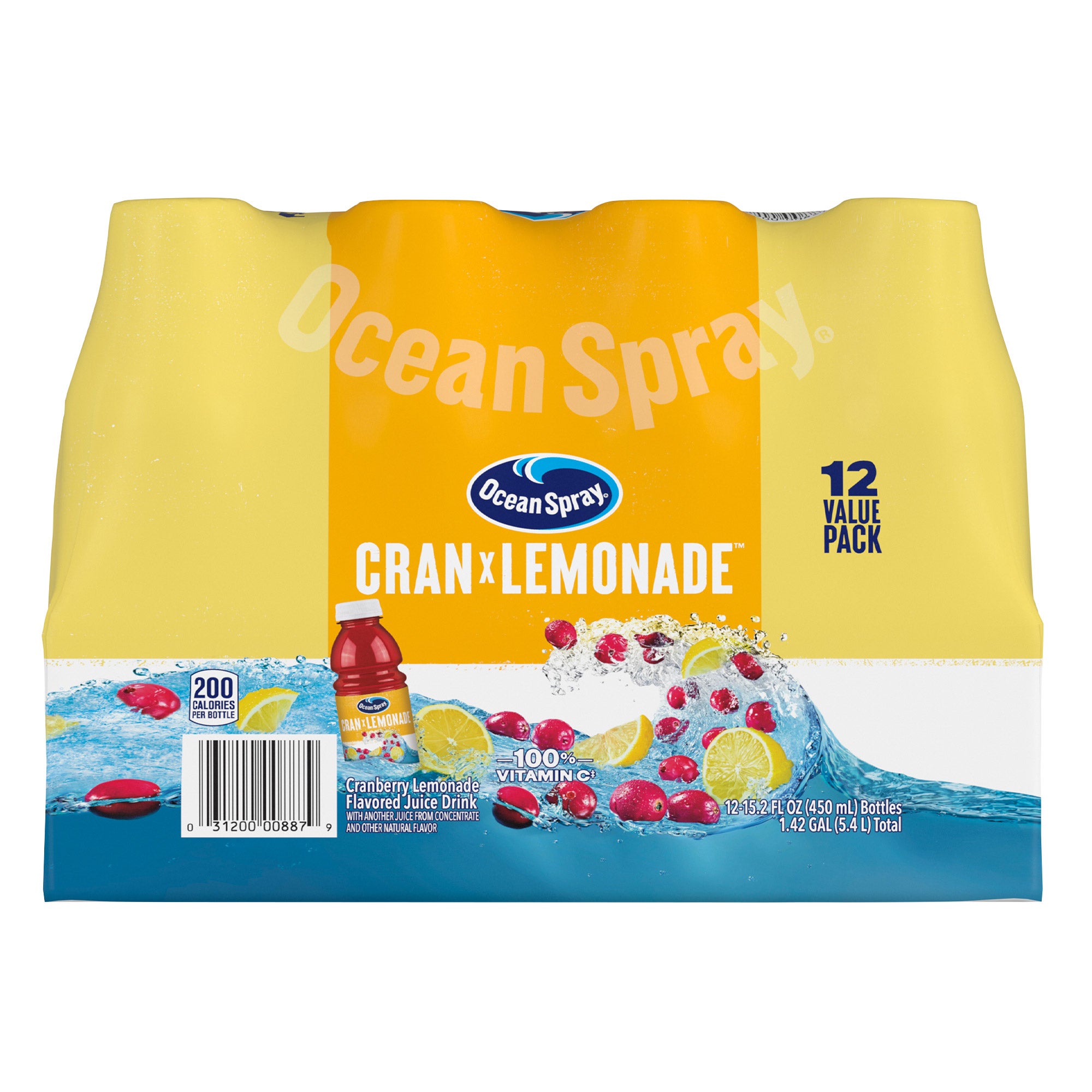 Ocean Spray Flavored Juice Drink, Cran-Lemonade, 15.2 fl oz, 12