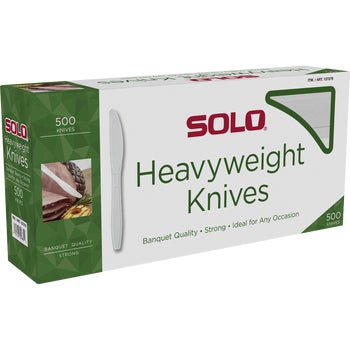Solo Plastic Knife, Heavyweight, White, 500 ct
