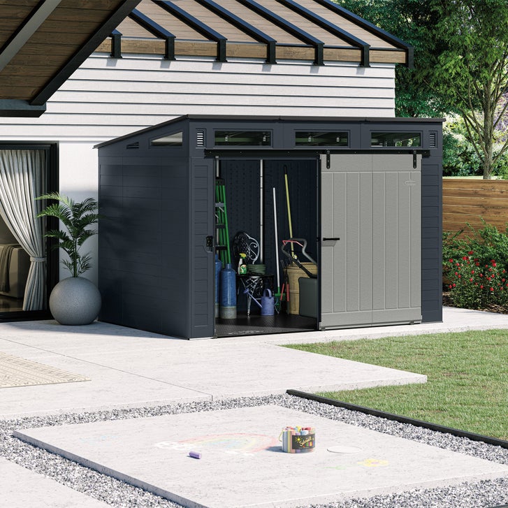 Suncast Modernist 10 ft x 7 ft. Sliding Door Storage Shed | Costco