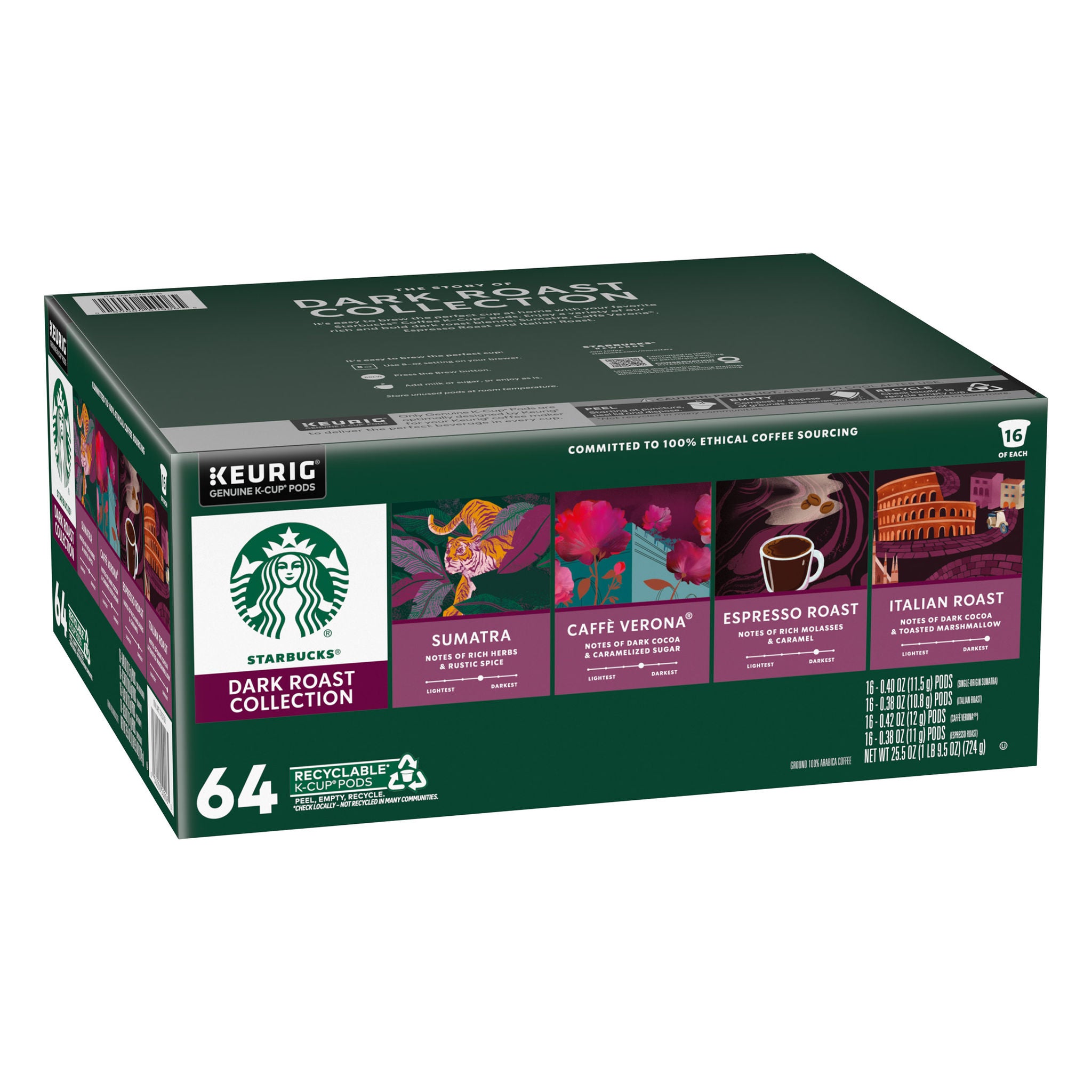 kです。 スターバックス Starbucks Dark Roasts Variety Pack K-Cup Pod, 64-count | Costco
