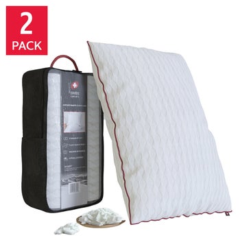 Swiss Comforts Shredded Memory Foam Pillow, 2-pack