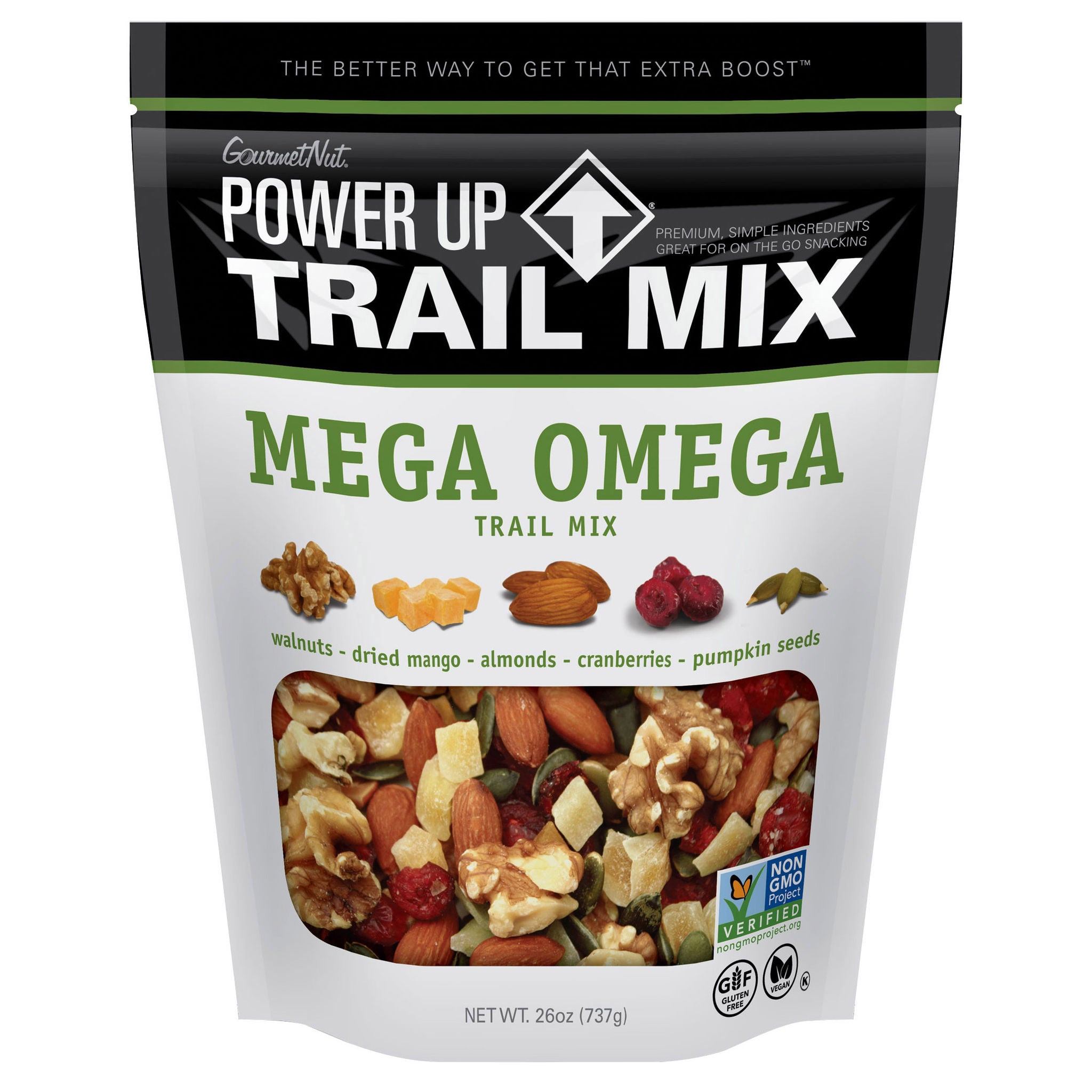 Gourmet Nut Power Up Trail Mix, Mega Omega, 26 oz | Costco