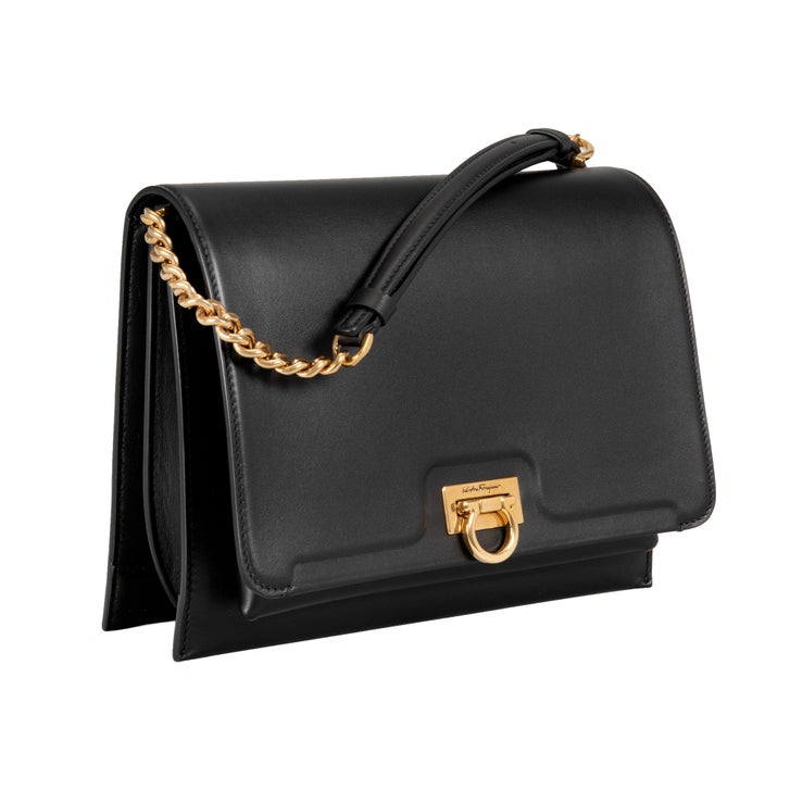 Ferragamo Tri Fold Shoulder Bag, Black | Costco