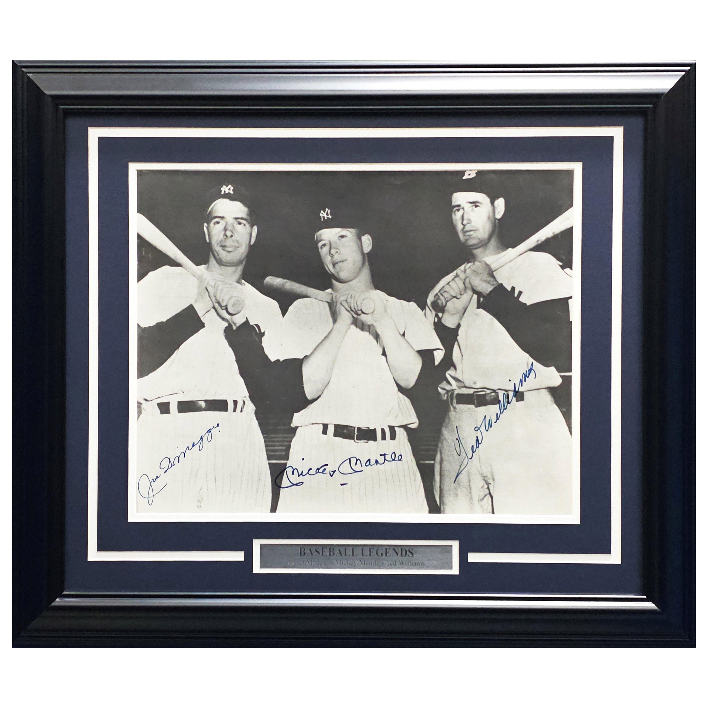 Mantle/DiMaggio/Williams Autographed Framed 16x20 Photo | Costco