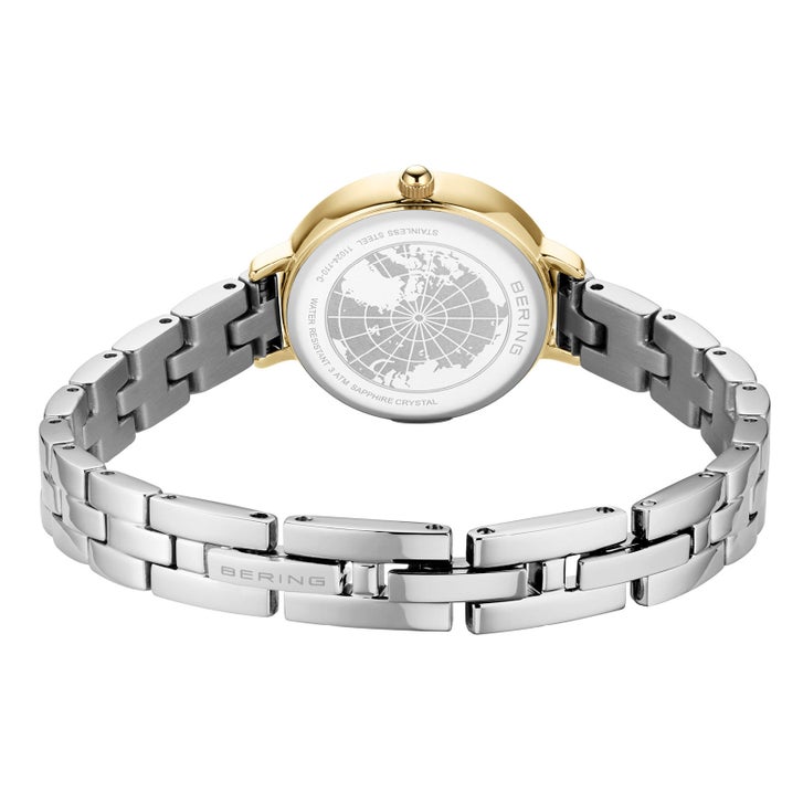 Bering Faceted Crystal Two Tone Stainless Steel Women