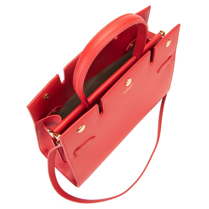 Burberry Small Leather Title Bag, Bright Red | Costco