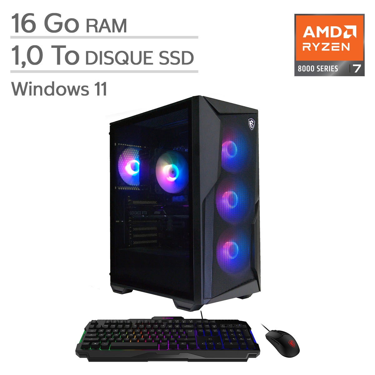 一体型 PC NEC DA370/EAW Win11 8GB HDD320GB MSI Codex Z2 - Ordinateur de bureau de jeu, AMD Ryzen 7 8700F - 16