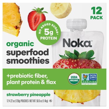 Noka Organic Superfood Smoothies, Strawberry Pineapple, 4.22 oz