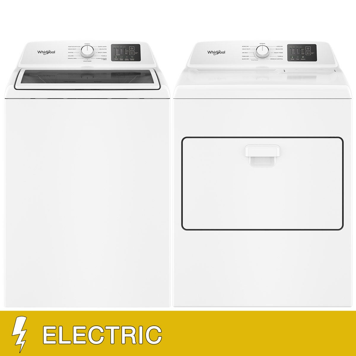 Whirlpool 4.3 cu. ft. Top Load Washer and 7.0 cu. ft. ELECTRIC Dryer